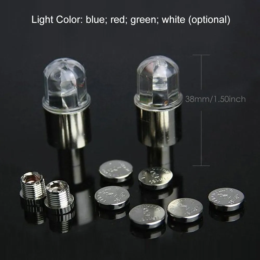 2 шт. светодиодная импульсная лампа колпачки для шин и клапанов многоцветная
