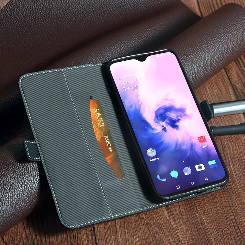 Кожаный чехол Lichi для Oneplus 7 с магнитной застежкой узором GM1900 GM1901 GM1903 защитная