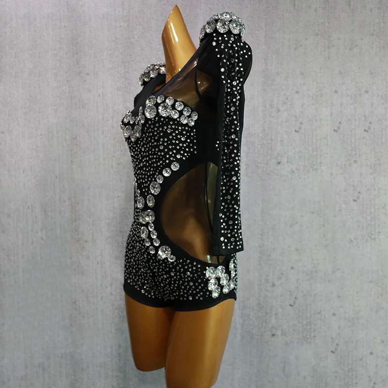 Женские танцевальные костюмы для джазовых танцев черное эластичное трико