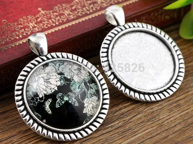 Новая мода 5 шт 25 мм Внутренний размер Античная Посеребренная бронзовая полоска