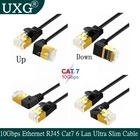 Ультратонкий Ethernet-кабель 10 Гб RJ45 Cat7 6 Lan, UTP RJ45 сетевой кабель для совместимого патч-корда Cat6, угол 90 градусов