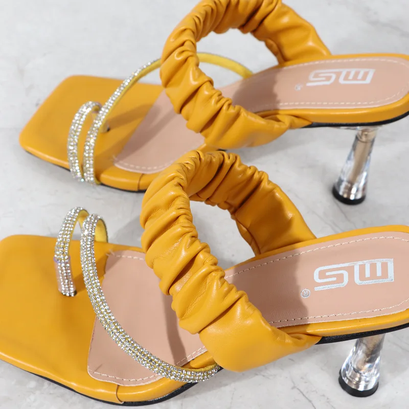 

41 Women's Sandals 2021 Summer Diamond-toe Womans Party High Heels solid color Sexy Ladies Slippers Comfortable Pumps Go Out 8cm