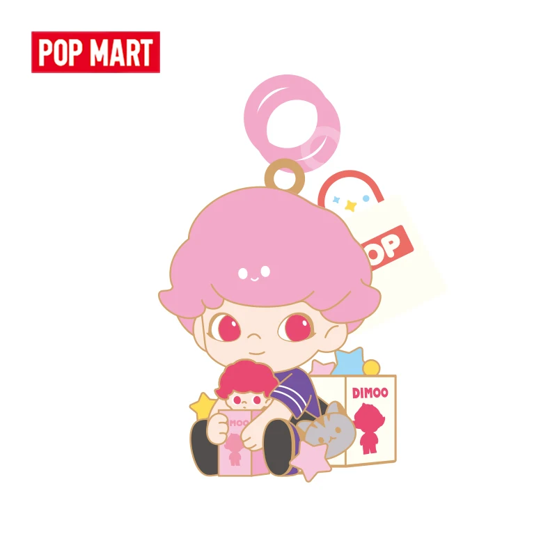 

POP MART полный набор Dimoo Life Университет металлический брелок серии глухая коробка Коллекционная кавайная фигурка подарок Детская игрушка Бес...
