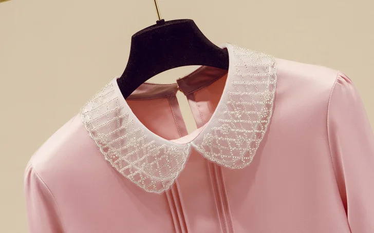 

Casual chiffon tops elegant female long sleeve chiffon blouse korean spring new 2021 chiffon stitching women tops