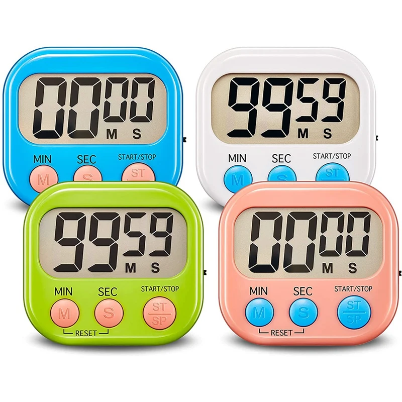 

Classroom Timer for Kids ,Kitchen Timer for Cooking,Egg Timer,Magnetic Digital Clock Timer for Teacher,Study - 4 Pack