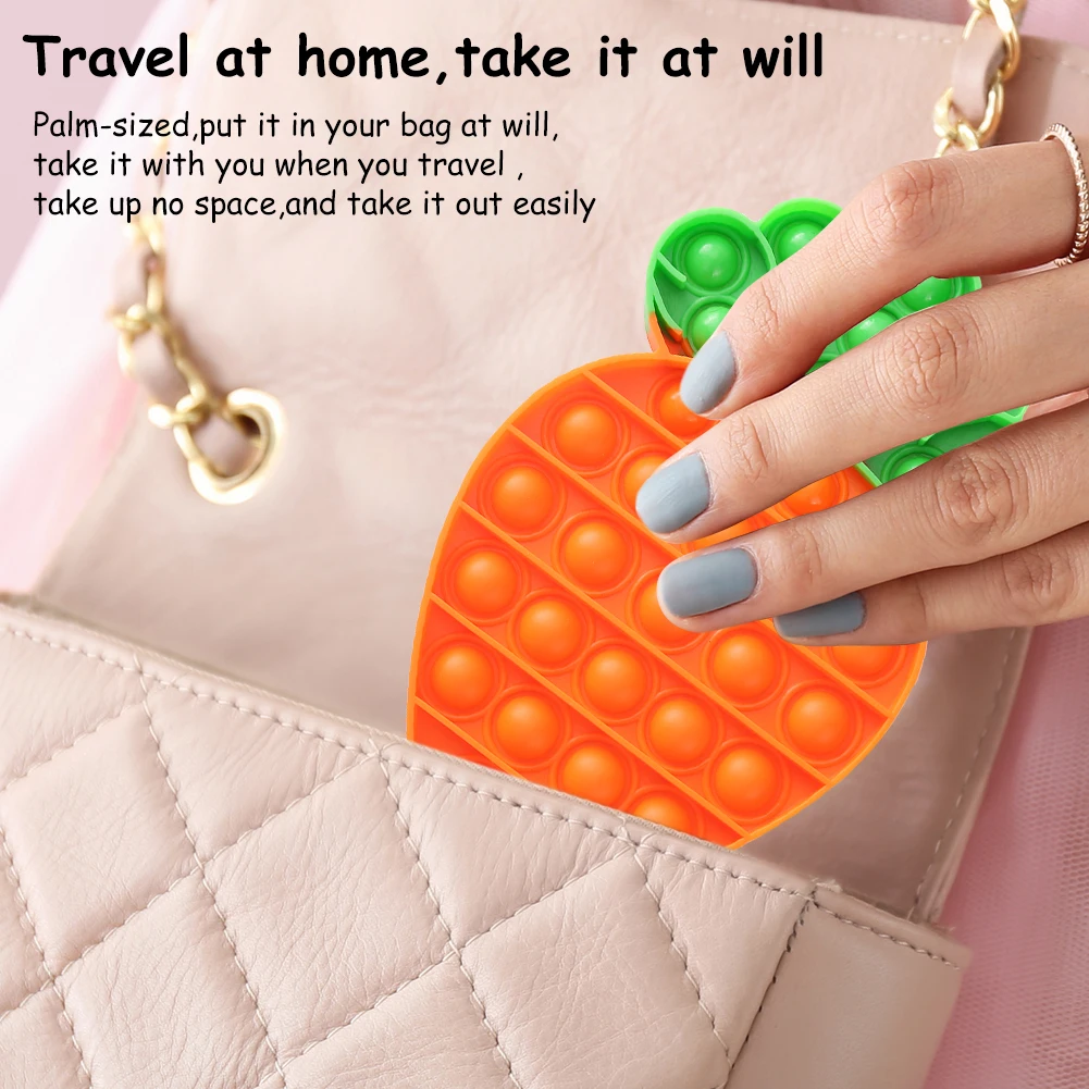 Silicone Cartoon Carrot Funny Push Bubble Sensory Squeezing Toy Anti-stress Relaxing Fidget Autism Toys Stress Relieve | Игрушки и хобби