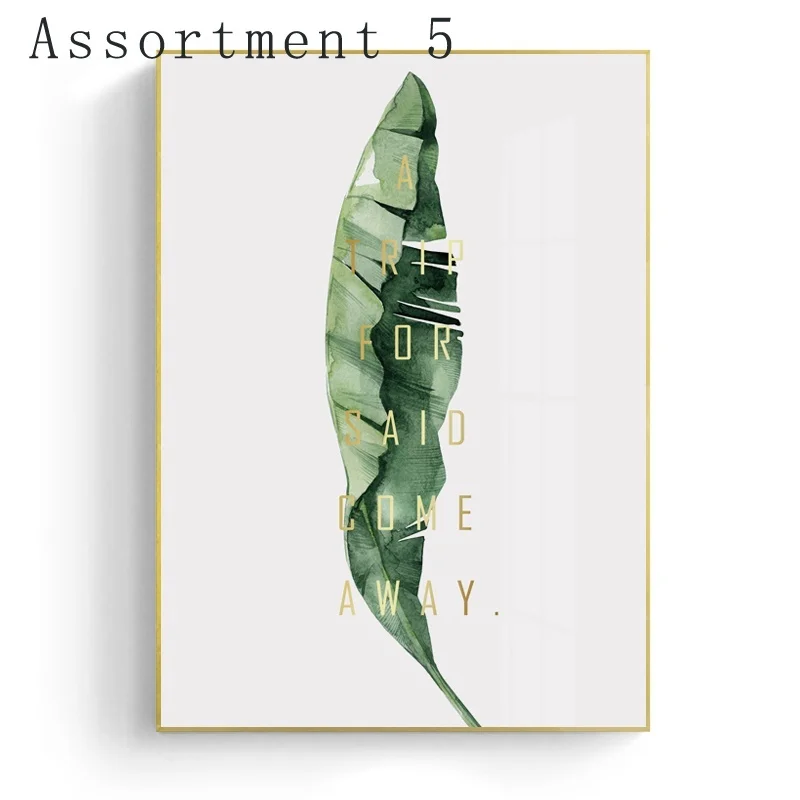 

Nordic Watercolor Botanical Green Leaves Canvas Painting Plant Wall Art Posters and prints Wall Picture Living Room Decor