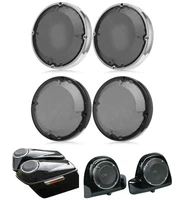 2pcs 6 12 saddlebag lid speaker grill cover motorcycle black chrome fit for harley touring street road glide 1983 2020