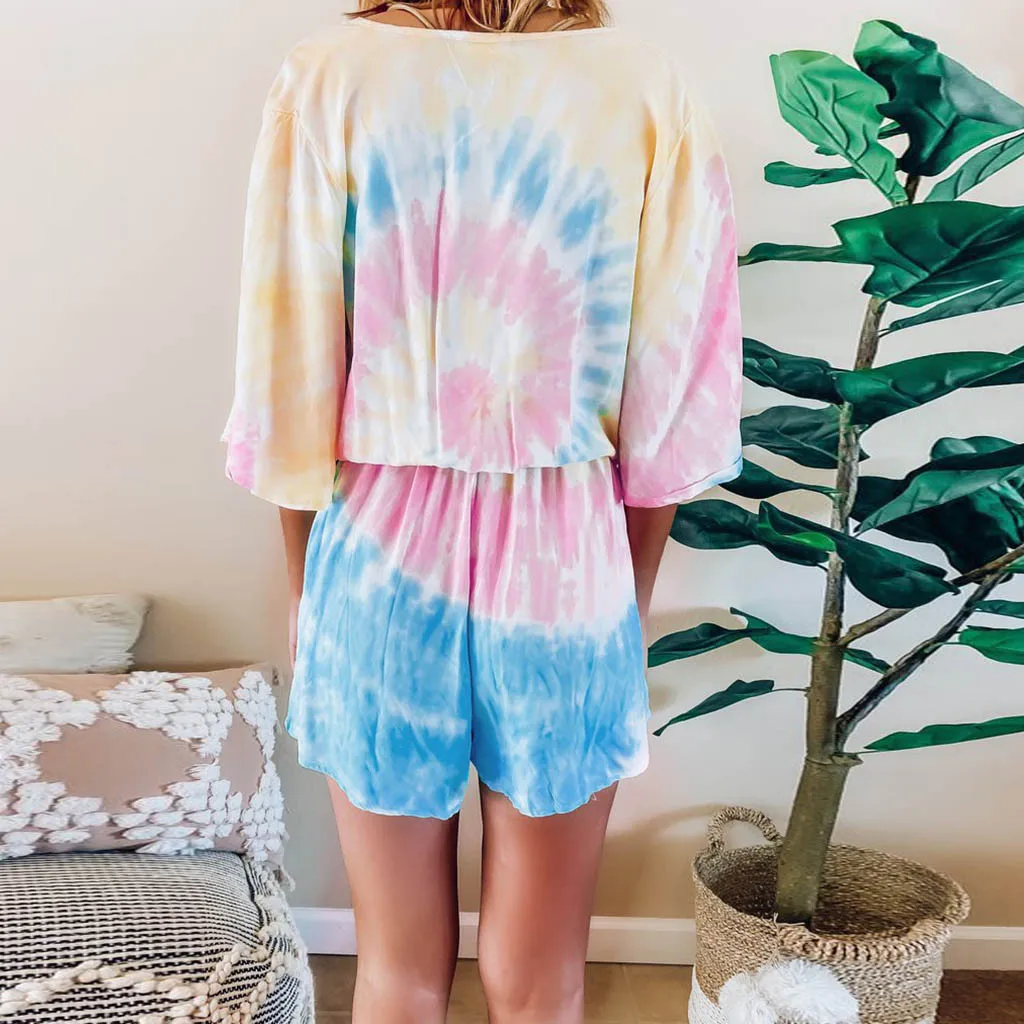 Женские облегающие шорты с цветочным принтом глубоким v образным вырезом и