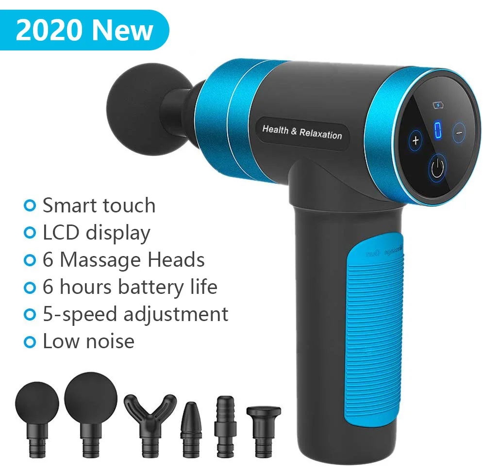 5-скоростной массажный пистолет с 6 насадками | Красота и здоровье