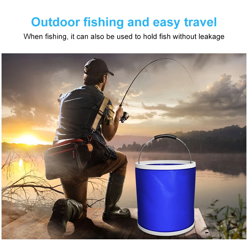 

20L Collapsible Bucket Portable Folding Bucket Silicone Car Washing Bucket Children Outdoor Fishing Camp Room Fishing Bucket