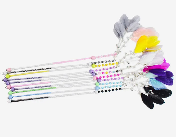 

usd1.98/pc pet cat kitten playing toys cat teaser fishing pole rod sticks feather 20pcs/lot