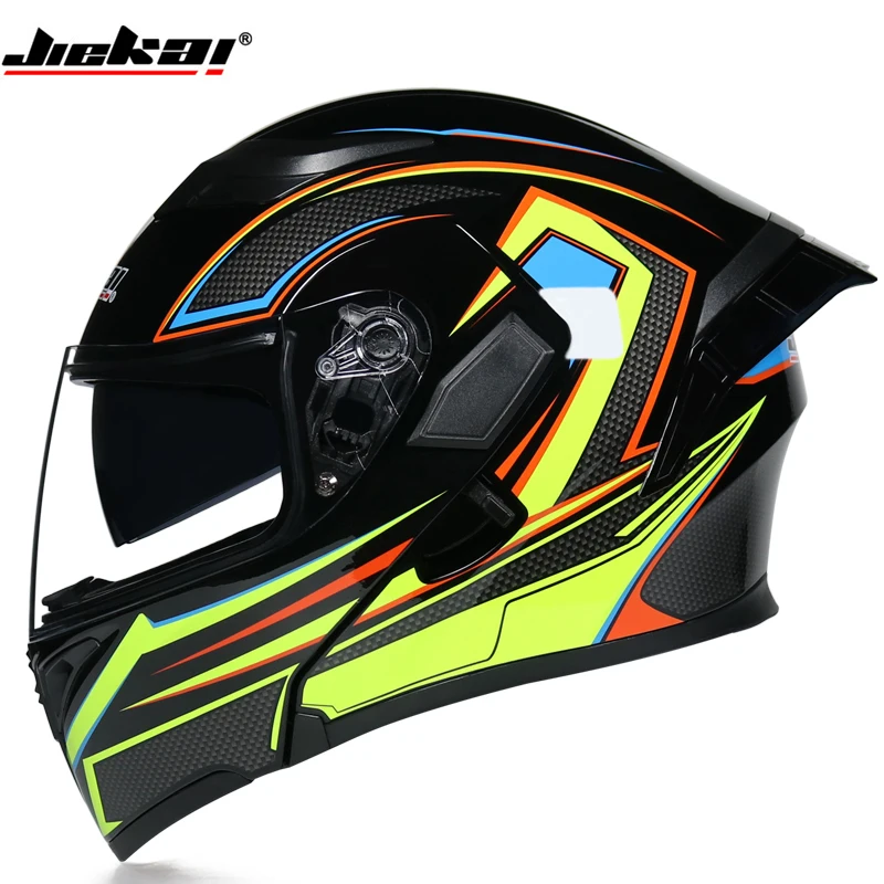 Мотоциклетный шлем с откидной крышкой и двойным объективом мотоциклетный для
