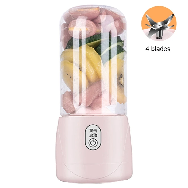 

Protable Mini Juicer Cup Personal Travel Blender USB Rechargeable 300ml Fruit Mixing Machine Juice Making Appliances H05F
