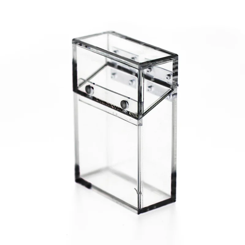 

2021 NEW Fashion Acrylic Transparent Cigarette Case Thick Portable Lighter Package Dust-proof Storage Box with Magnet Cap