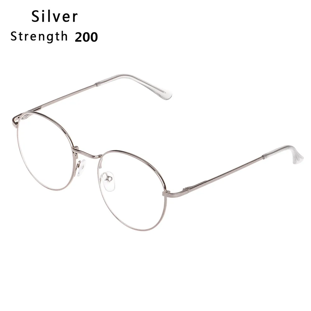 Silver-Myopia 2.0 Винтажные металлические круглые очки для чтения, ультра светильник, очки для близорукости, Классические близорукие очки, диоптрия-1-1,5-2-2,5-3-3,5-4 - Цвет оправы: Silver-Myopia 2.0