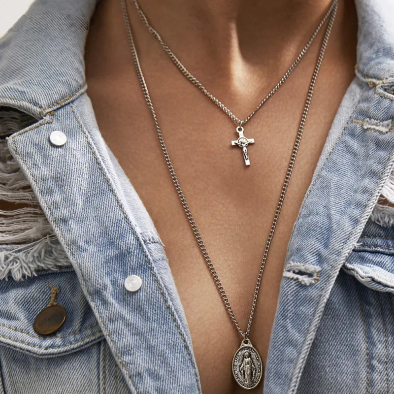 Роскошное дизайнерское серебряное женское колье чокер подвеска в виде креста с