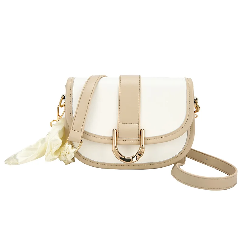 

Contrast Color Flap Crossbody Bag 2021 New High-quality PU Leather Women's Designer Handbag Luxury Brand Shoulder Messenger Bag