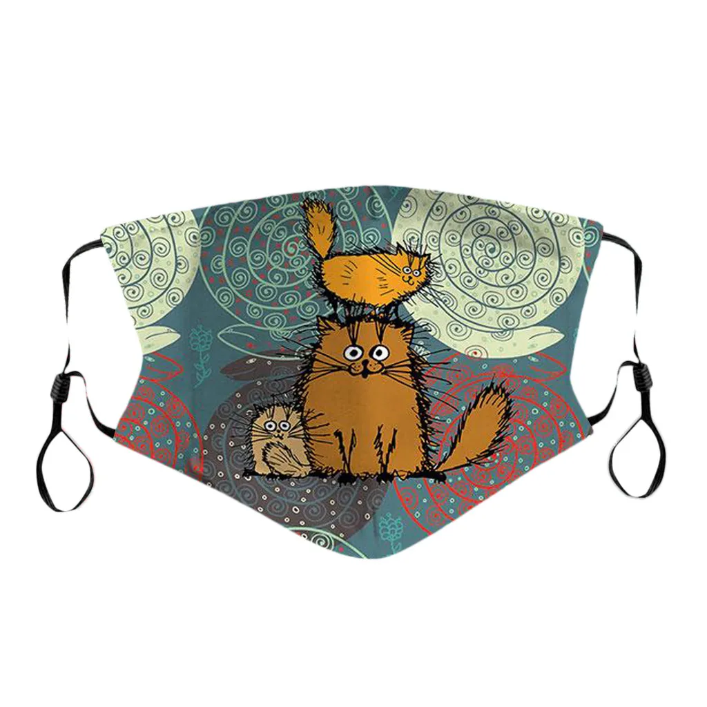 10 типов маски для взрослых 3D Животные корова кот Сова принт женские дышащие