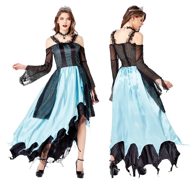 

Halloween Costume Female Vampire Long Style Witch Queen Demon Cosplay Performance Ball Costume
