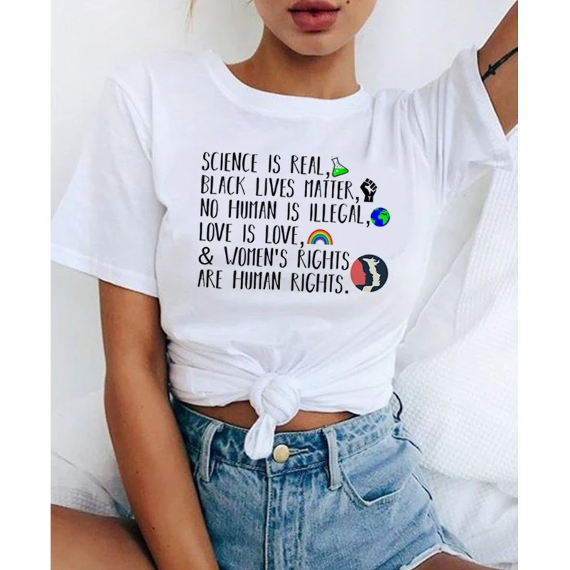 Футболки с надписью More Love Less Hate для девочек черная футболка Lives Matter Женская