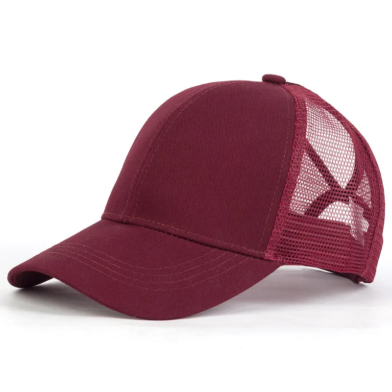 Летняя дышащая бейсболка для хвоста женская уличная Регулируемая однотонная в