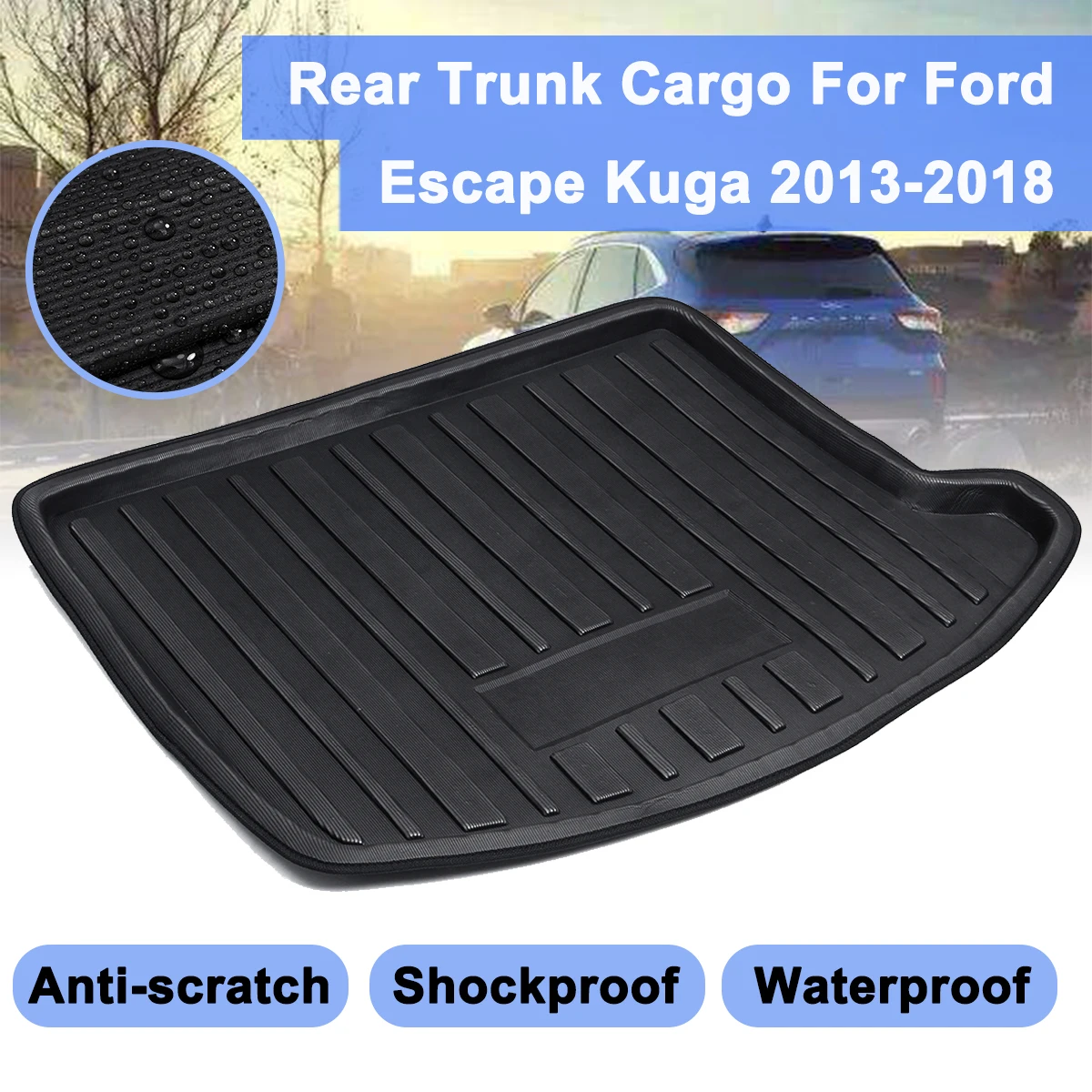 Для Ford Escape Kuga Kick защитная накладка 2013 2018 грузовой пол лоток ковер грязевой задний