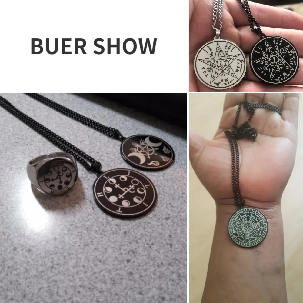 LIKGREAT Винтажное ожерелье Wicca мужской кулон в виде пятиконечной звезды дракон