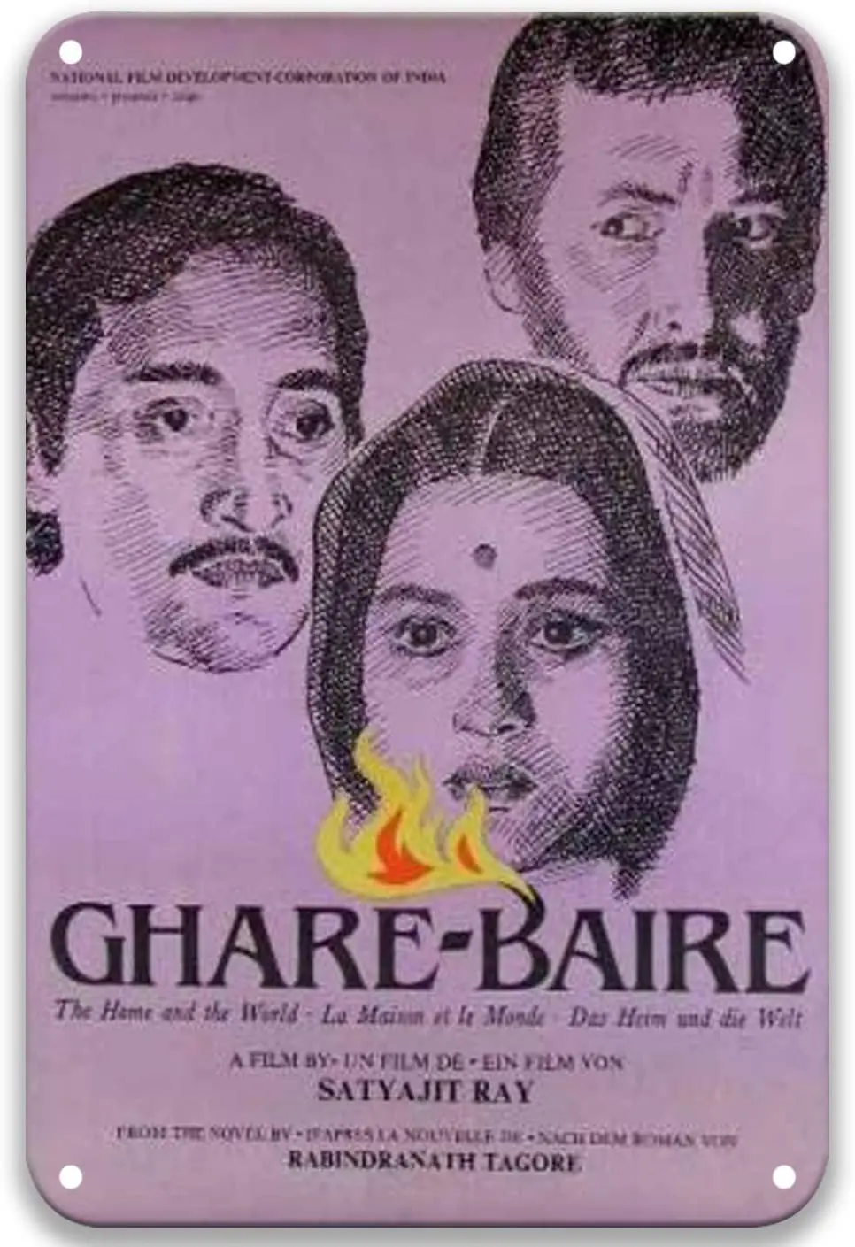 

TGDB GhareBaire (1984),Vintage Movies Metal Tin Signs Unique for Room Office Living Room Home Decoration 8x12 Inches