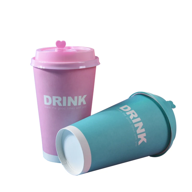 50 шт розовый синий одноразовые кофейные чашки 500 мл Вечеринка День рождения