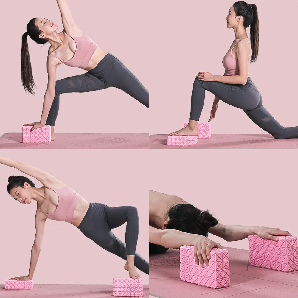 

EVA Yoga Block High Density Stripe Non-Slip Lightweight Home Indoor Pilates Dance Fitness Gym Multifunction Massage Foam Bricks