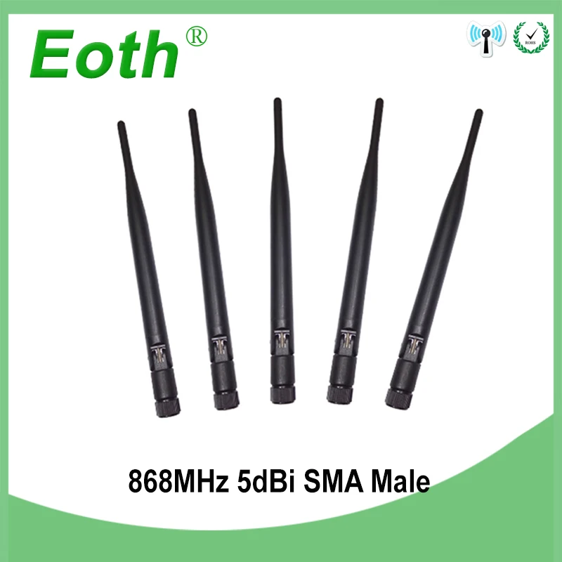 EOTH 10pcs 868mhz antenna 5dbi sma male 915mhz lora antene FEMALE elbow module lorawan RP-SMA antena RG178 IPEX 1 5CM CABLE