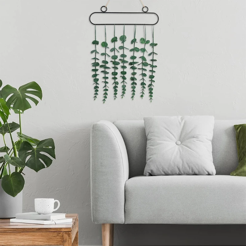 

2Pcs Artificial Eucalyptus Wall Hanging Fake Greenery Leaves Rustic Decoration