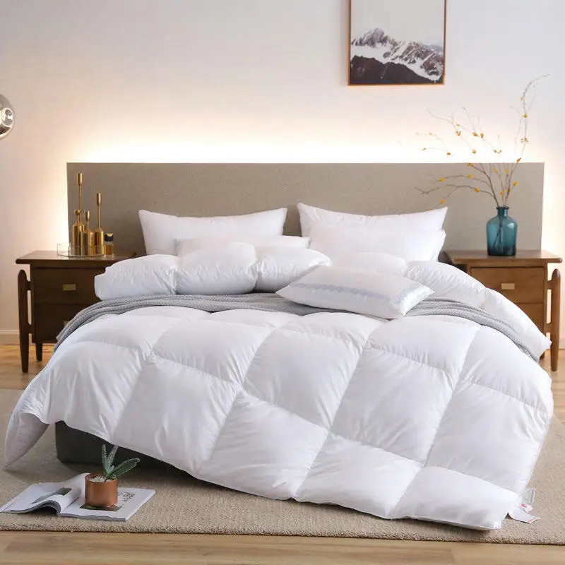 

95% White Duck Down Duvet Thickened Warm Winter Quilts Double Queen King 3kg Very Thick Solid Color Blanket 200x230cm