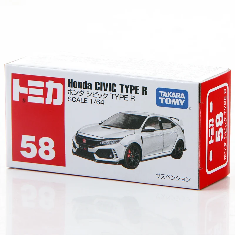 

Tomy Tomica 1/64 No.58 Honda Civic TRPE-R 101895 Mini Simulation Alloy Cars Diecast Toys Collectible Model for Children Gifts