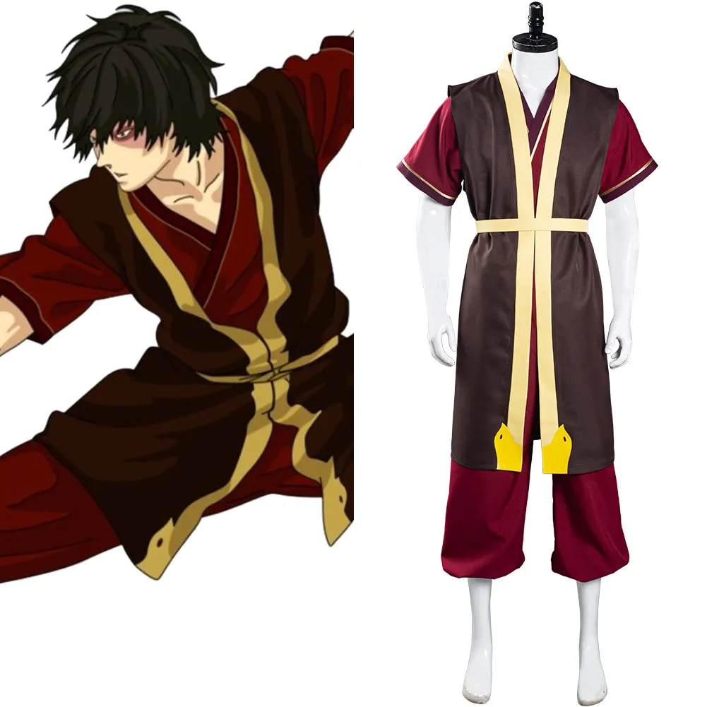 

Avatar: The Last Airbender Zuko Cosplay Costume Men Uniform Coat + Vest + Pants Outfits Halloween Carnival Party Fancy Suit