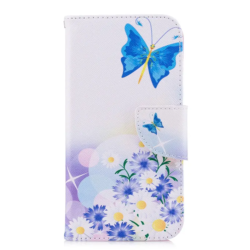 Butterflies Flowers Чехол для телефона с откидной крышкой в стиле ретро чехол для samsung Galaxy M20 M10 S9 S10E S10 плюс A3 A5 J3 J5 J7 чехол-портмоне с отделением для карт Кожаный Капа D07G - Цвет: Butterflies Flowers