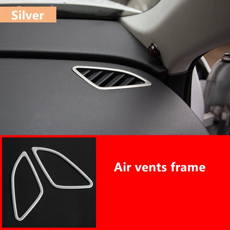 air vents Автомобильная дверная ручка стерео аудио динамик рамка Накладка для Audi Q3 2013-18 нержавеющая сталь консоль Декор полоса лампа для чтения рамка - Название цвета: air vents