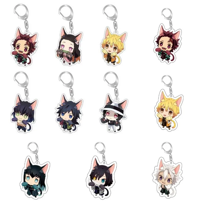 

Anime Demon Slayer Acrylic Keychains Brinco Blade Of Ghost Key Chain Rengoku Kyoujurou Kimetsu No Yaiba Keyring Gift For Friend