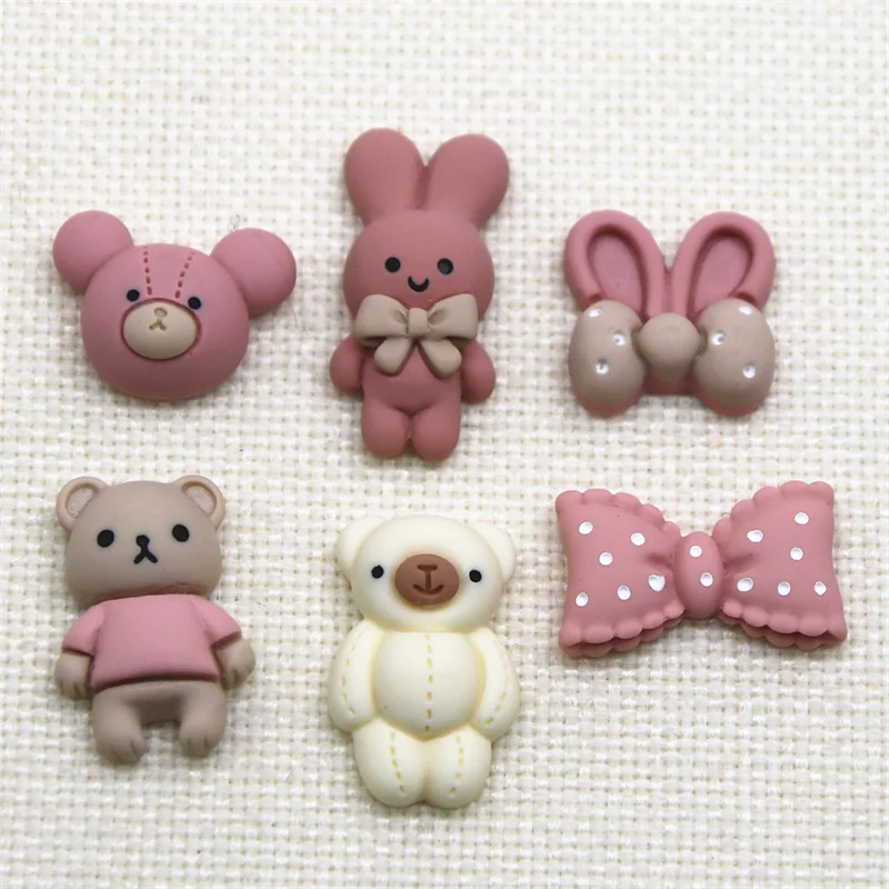 10 шт. полимерный симпатичный медведь/кролик/лук/клубника молоко чай цвет плоская