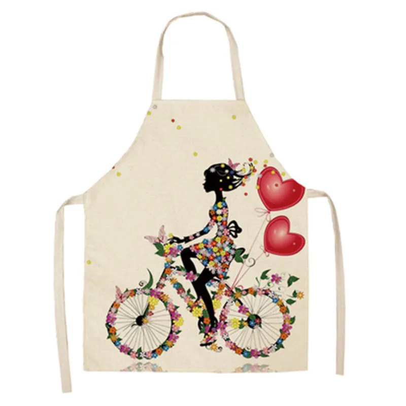 68x55cm Kitchen Restaurant Supplies Cotton Linen Waterproof Women Aprons Home Cooking Tool Waist Bib Easy Cleaning - купить по