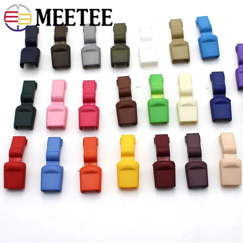 Meetee 50/100 шт. 14x17 мм цветной пластиковый пружинный хвостовой зажим Пряжка ремешок