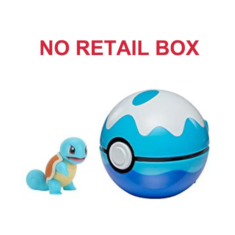 Anime Squirtle Pikachus Piplup Mimikyu Chikorita Eevee Charmander Cilp n Go Pokeball Pokemons Action Figure Dolls Toys Kids Gift | Игрушки и
