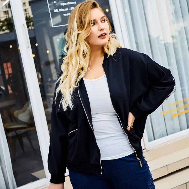 Новинка на осень зиму размера плюс куртка для женщин большой повседневное