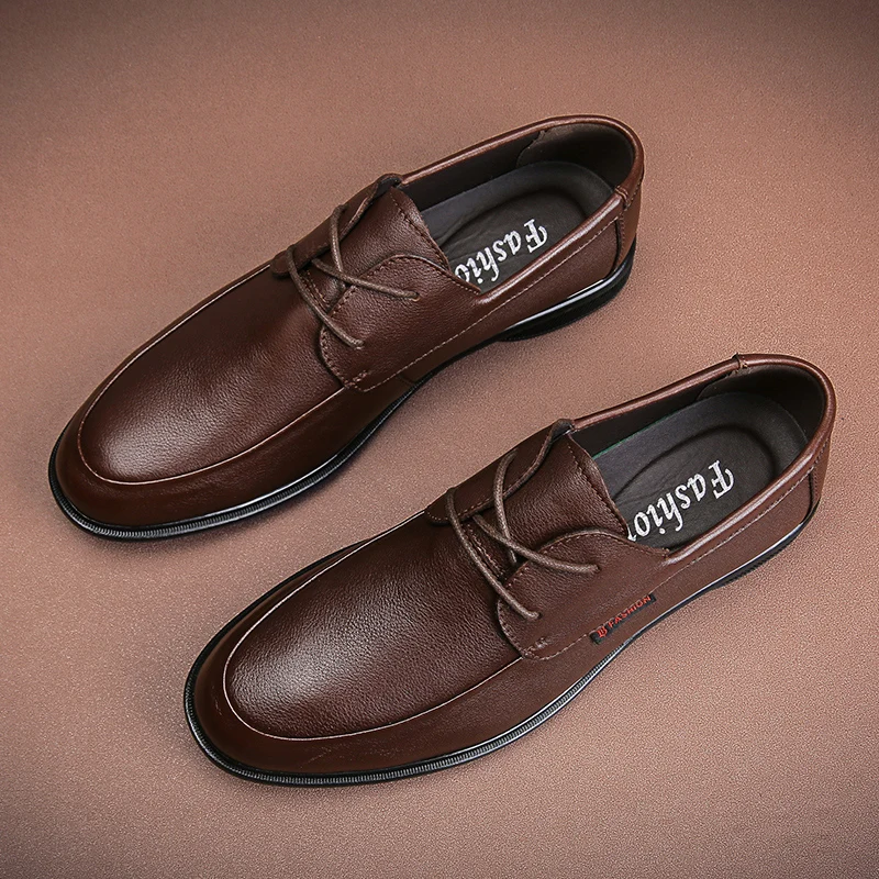

2021 New Luxury Brand Oxford Men Casual Shoes Lace-up Leather Dress Shoes Fashion Loafer Driving Party Minimalist Shoes for Men