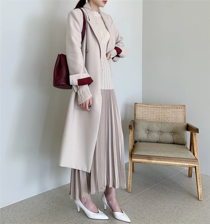 WICCON Новинка 2021 Осень-Зима Женская ветровка элегантные пуговицы винтажные