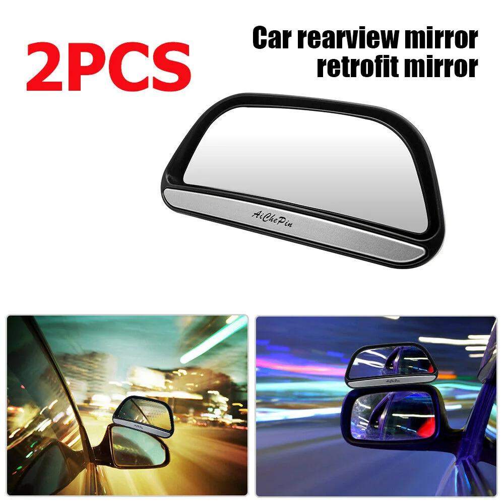 

2pcs Car Blind Spot Mirrors Adjustable Wide Angle Reversing Blindspot Side View Retrofit Mirror for Vehicle Van Accessory