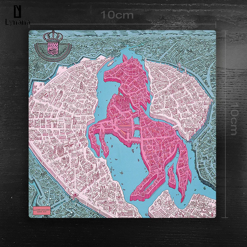 

2021 New Arrival Europe Placemat Insulation Pad Landscape Wood Coaster Creative Kitchen Table Mat Home Decor Dinner Plate Mat