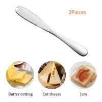 2packs stainless steel 3 in 1 butter knife with holes for butter curler spreader bread slicer cheese spreaders kitchen tool