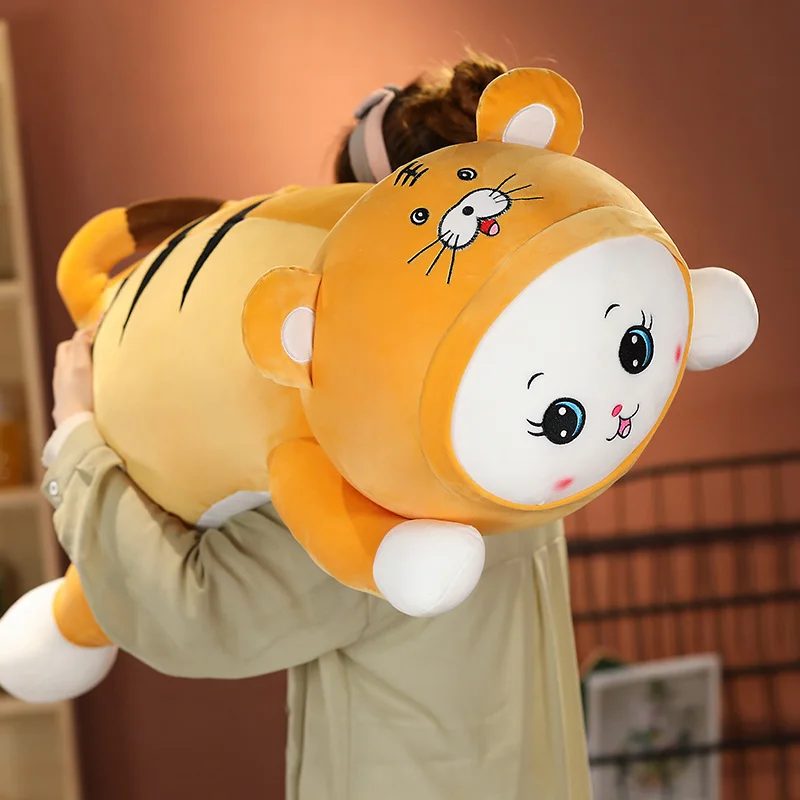 

1pc 60/80/100cm Lovely Cat Turn Tiger Plush Toys Cartoon Cute King Pillow Stuffed Soft Animal Cushion for Kids Birthday Gifts